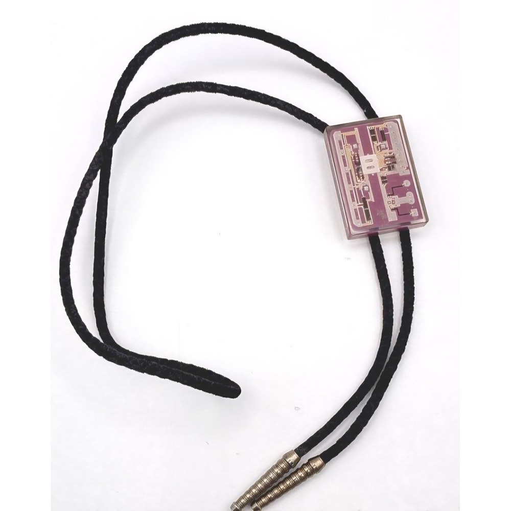 Vintage Computer Circuit Board Bolo Tie Purple Tech Geek Retro Western Accessory